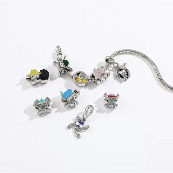 Silver Plated One Piece Anime Themed Loaded Charm Bracelet Design - Picture 7 of 7